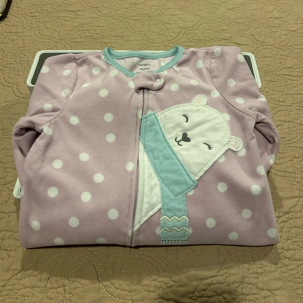 Lot of 2 Carter's Fleece Footie Pajamas
